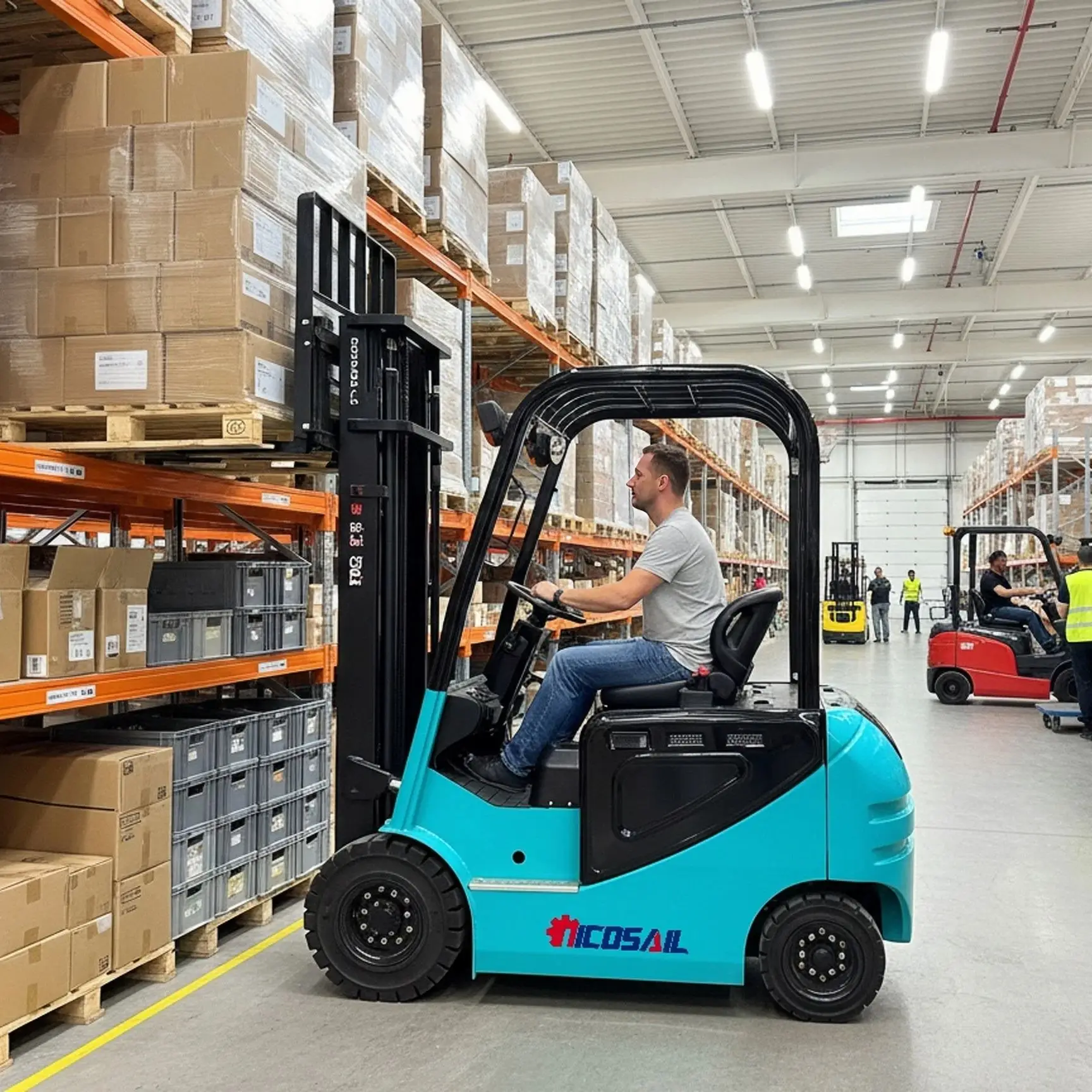 

Электрический погрузчик, сертифицированный по стандарту Euro 5 EPA, идеально подходит для промышленных и логистических операций