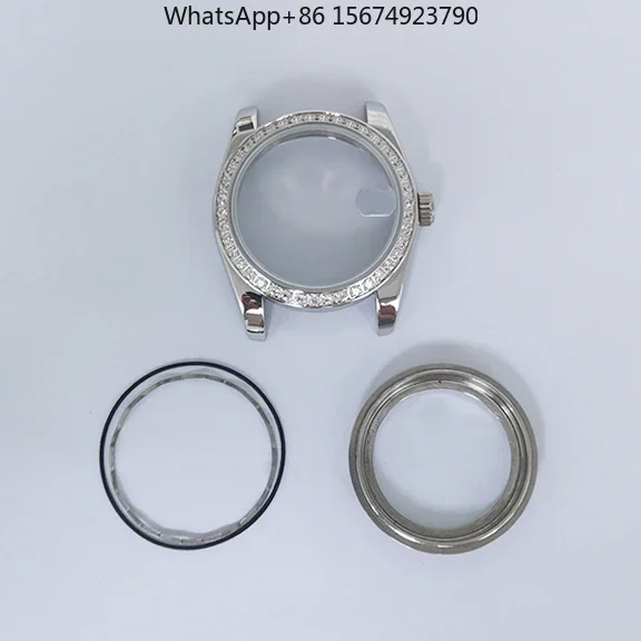 Modified watch accessories 36mm oyster permanent stainless steel transparent bottom sheet Sapphire glass can be installed