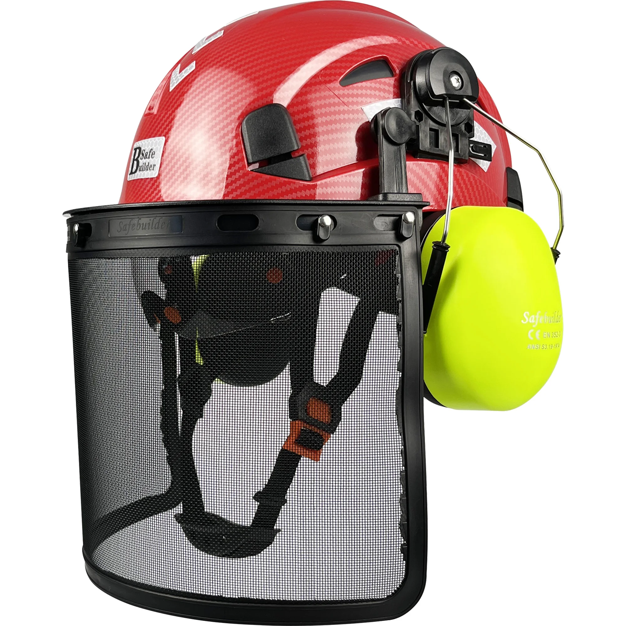 New Industrial Forestry Safety Helmet With Visor Mesh Face Shield Earmuffs Chainsaw Cutting Woodworking Work Hard Hat Outdoor