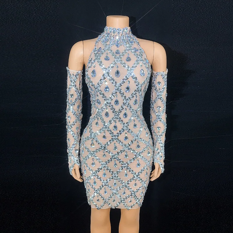 Dress Gloves, Rhinestone Luxury Sleeves, Birthday Party Gloves, Sparkling Sleeves Birthday party dress