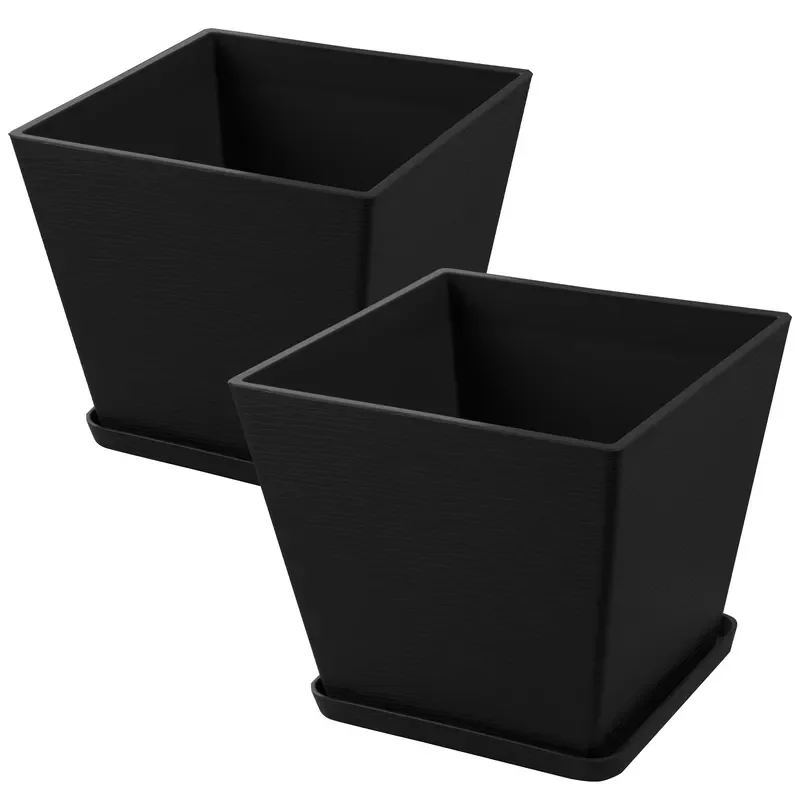 High Quality Square Plastic Indoor/Outdoor Furniture Planter Pot 3 Color Option for Home Office Workshop Park 2 or 4 Pcs