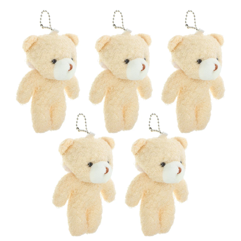 

5 Pcs Bouquet Pendant Mini Plushies Pp Cotton Stuffed Animal Backpack Keyring