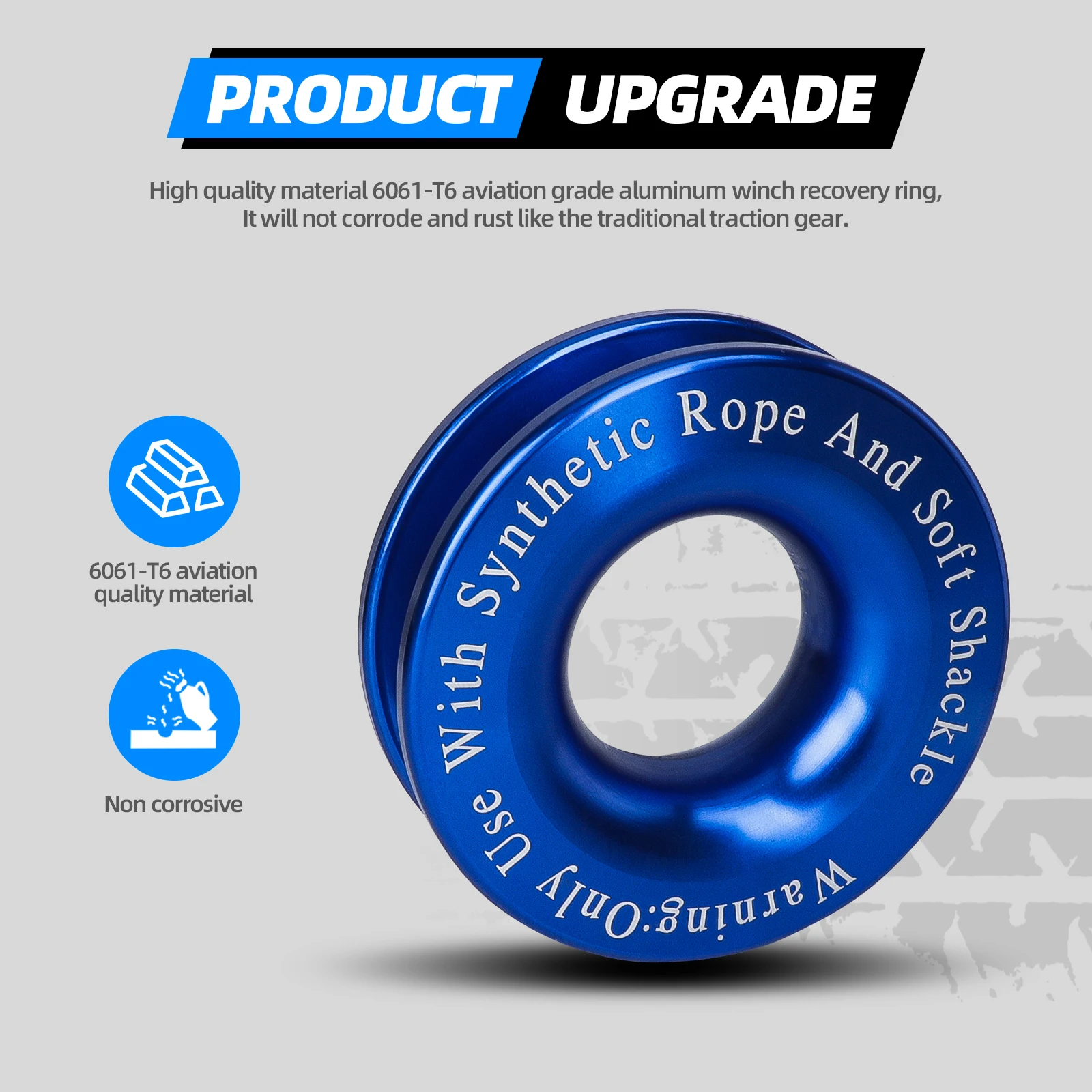For SUV Jeep Truck 41000LBS Aluminum Alloy Recovery Ring Snatch-Ring Block Snatch Pulley For 3/8\