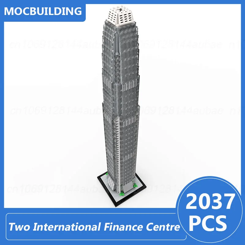 Hong Kong Two International Finance Centre & New Yorker Wyndham Hotel 1:800 modello in scala Moc Building Blocks mattoni di architettura