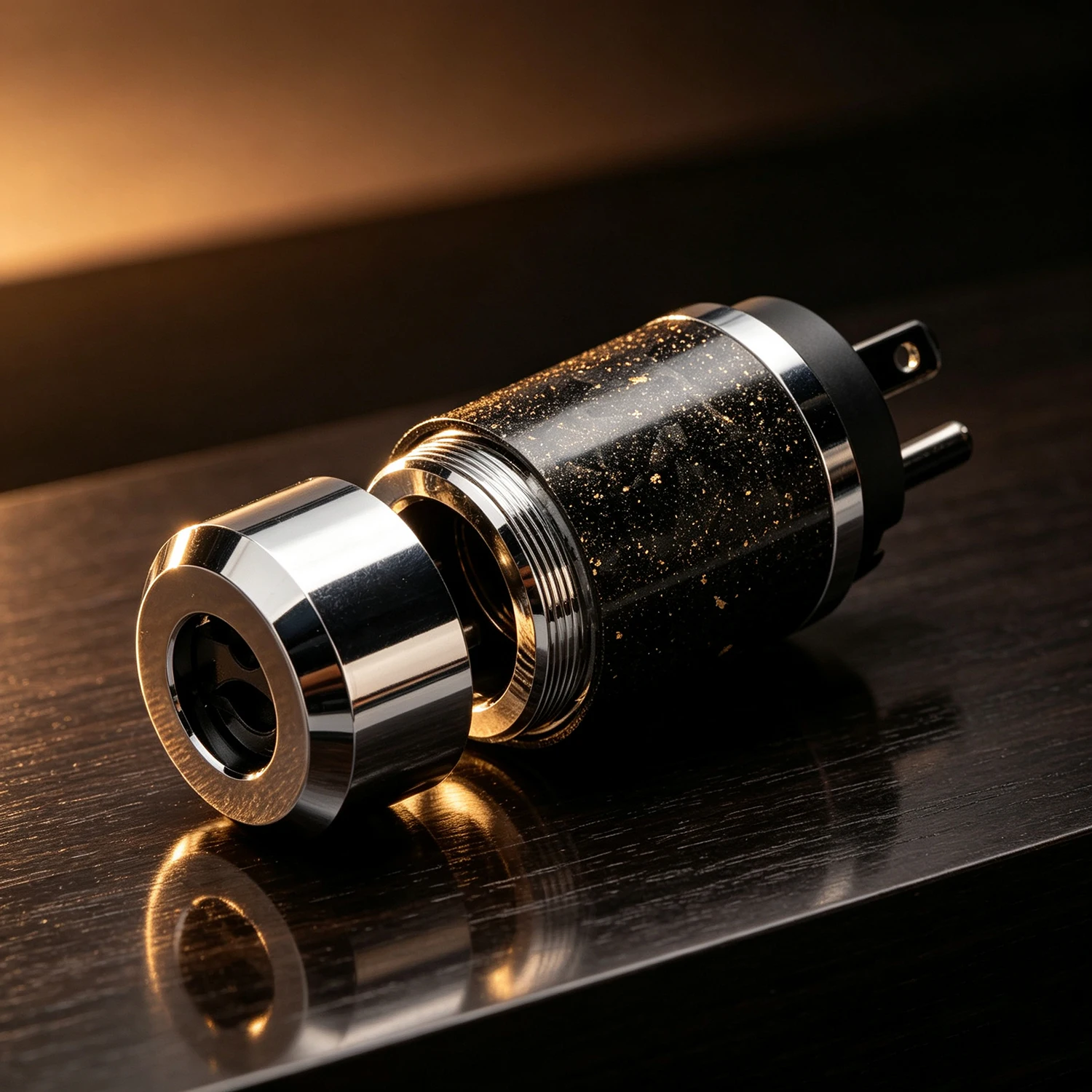 Hi-End EU Power Plug Forge Carbon Fiber IEC320 Audio Connector Rhodium Plated AC Power Cord Plugs For Audiophile DIY Mains Cable