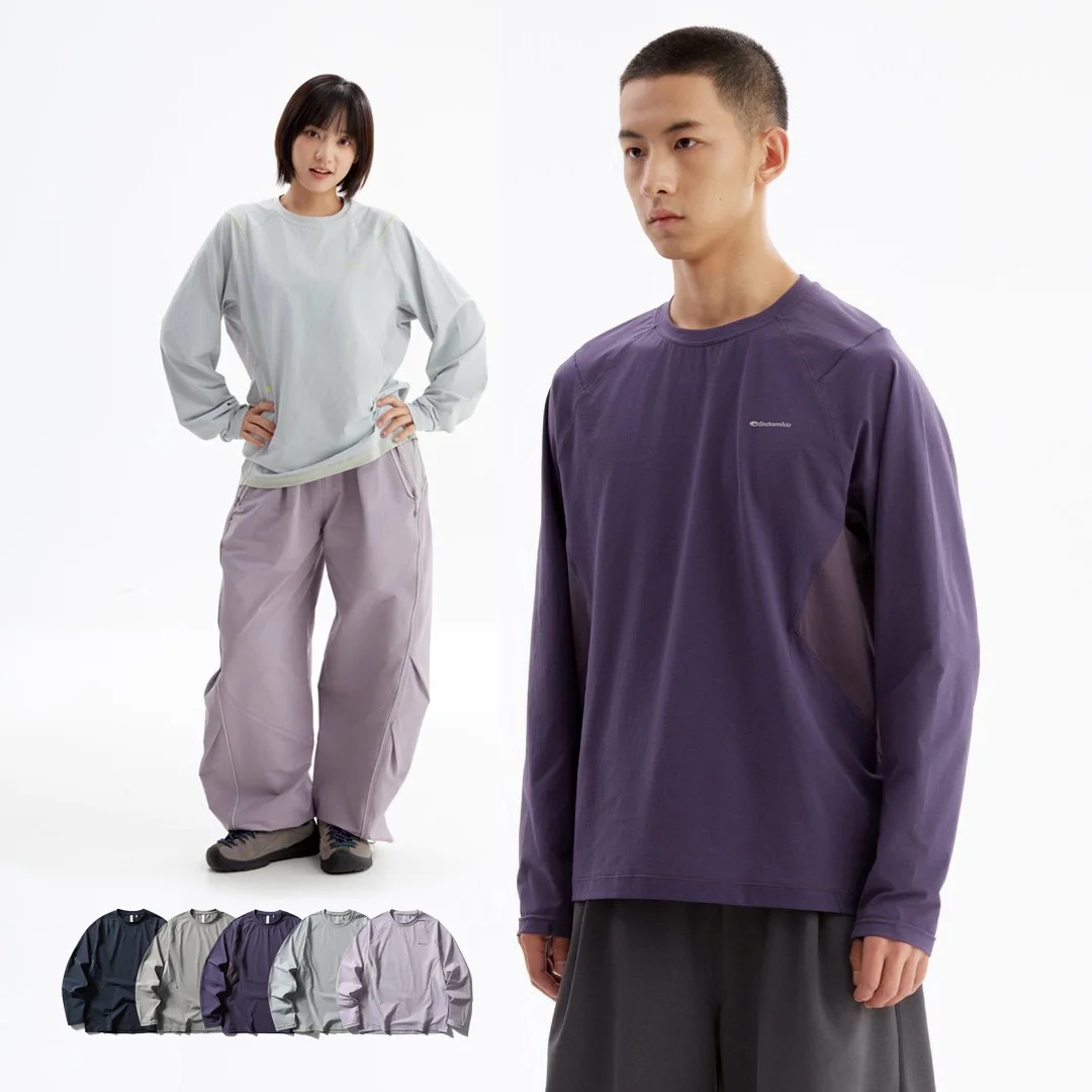 Men Women Outdoor Elastic Functional Lightweight Quick Dry Loose Casual Sport Long Sleeve T-shirt Streetwear Hiking T Shirts