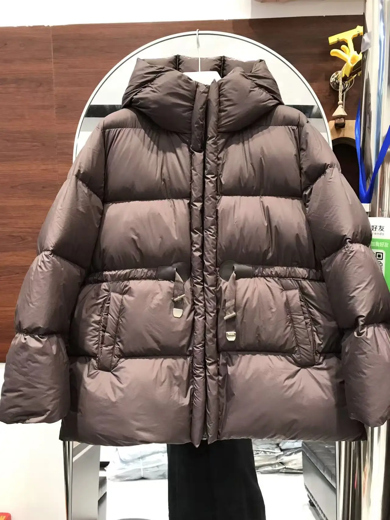 Winter Fluffy Mid-length Hooded Down Jacket Female Thick Zipper Parker Waterproof Jacket Women White Duck Down Quilted Outwears