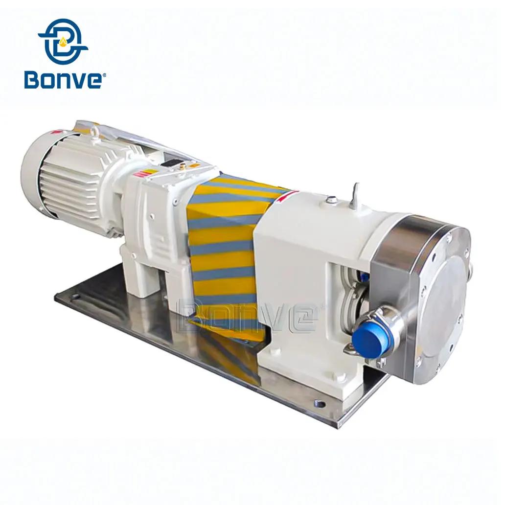 Food Grade Safety Valve Built-in Tri Lobe Pump 3HP Electric Motor Mechanical Seal 1.2Mpa Pressure Honey/Electric High Viscosity