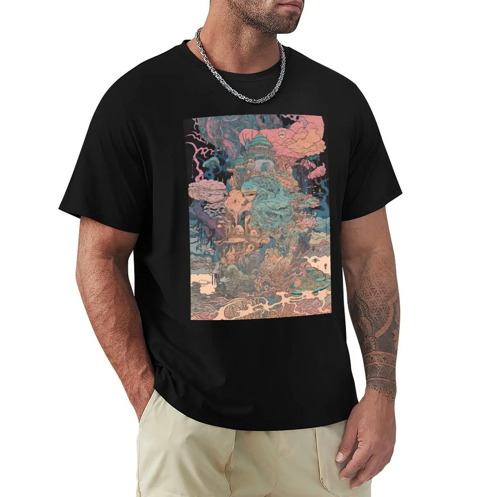 Trippy Surrealist Vintage Otherworldly Temple T-Shirt man t shirt luxury T-Shirt