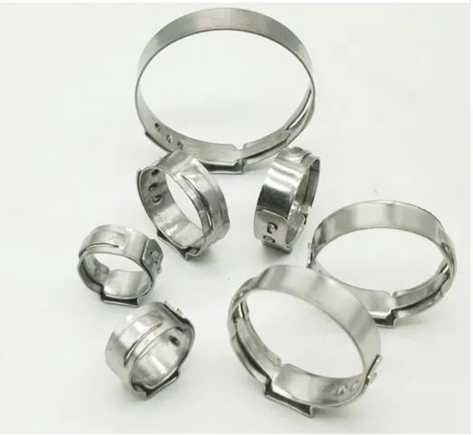 Free shipping middle size pipe Clamps High Quality 10PCS Stainless Steel 304 Single Ear Hose Clamps Assortment Kit Single
