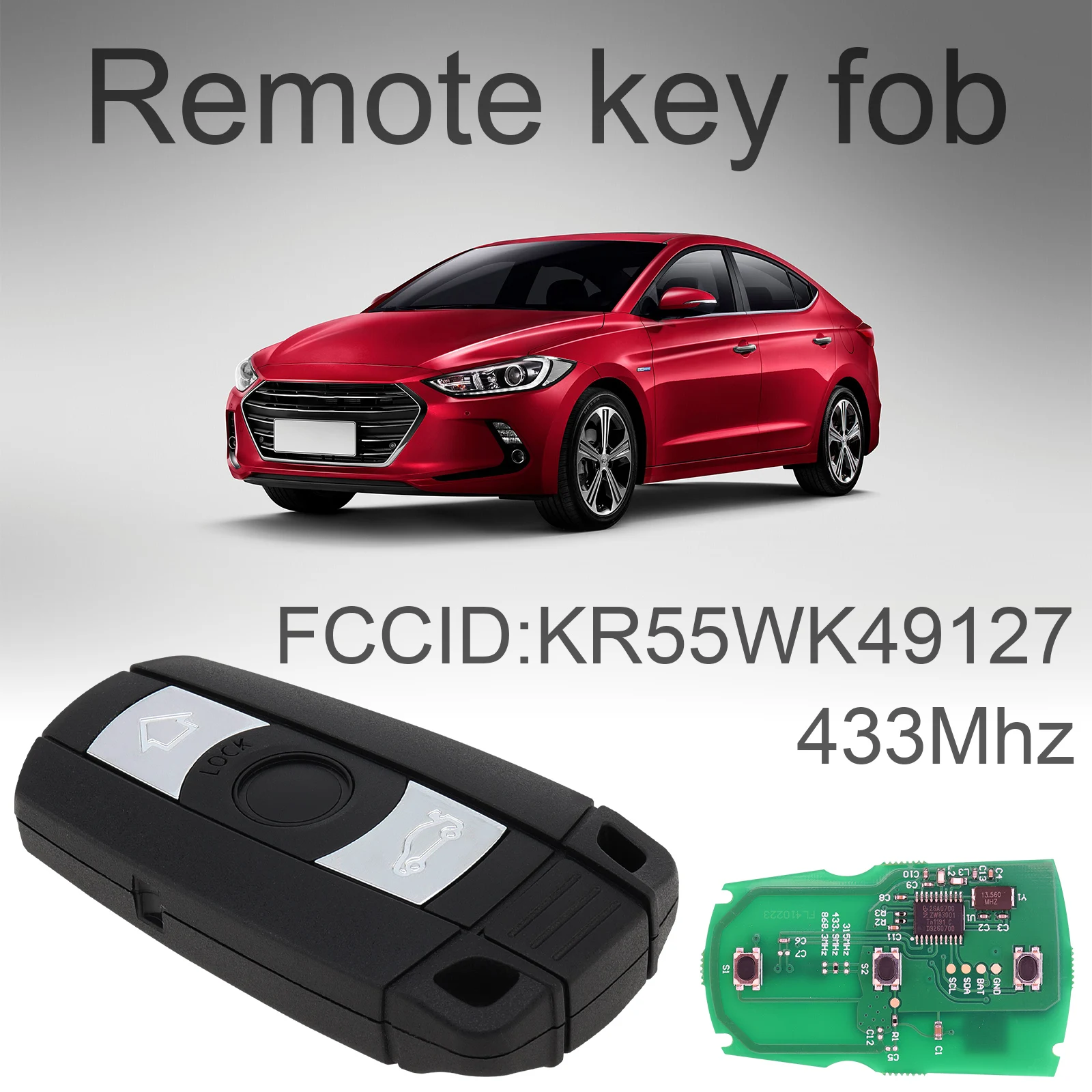 

433 МГц 3-кнопочный автомобильный пульт дистанционного управления, чехол, подходит для BMW 3 5 серии X1 X6 Z4 E60 E70 E71 E91 E92 CAS3 PCF7945 чип KR55WK49127