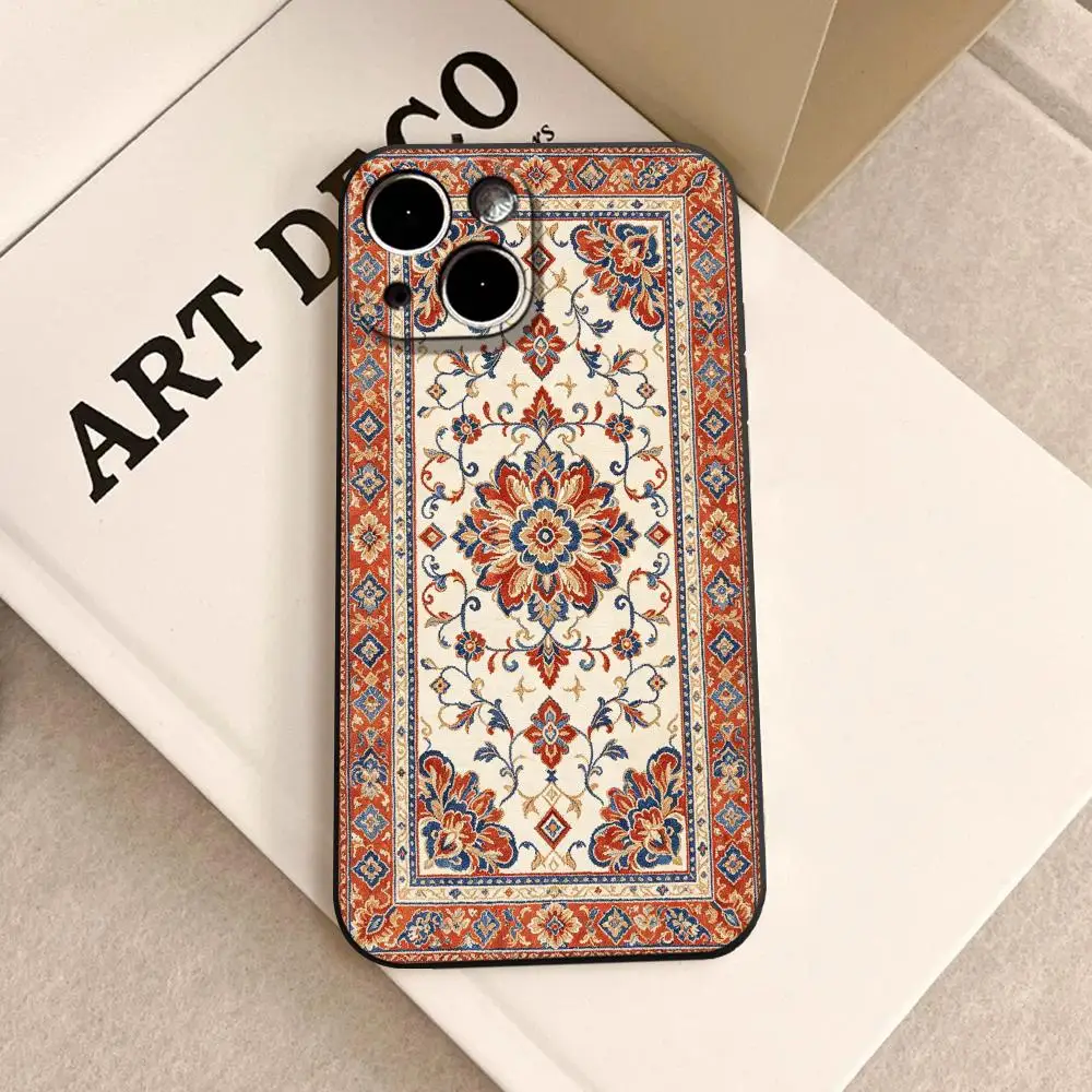 Innovative Persian Carpet Style Phone Case For iPhone 17 Air 16 15 14 Plus 13 12 11 Pro Max 16e Shockproof HD Clear Back Cover
