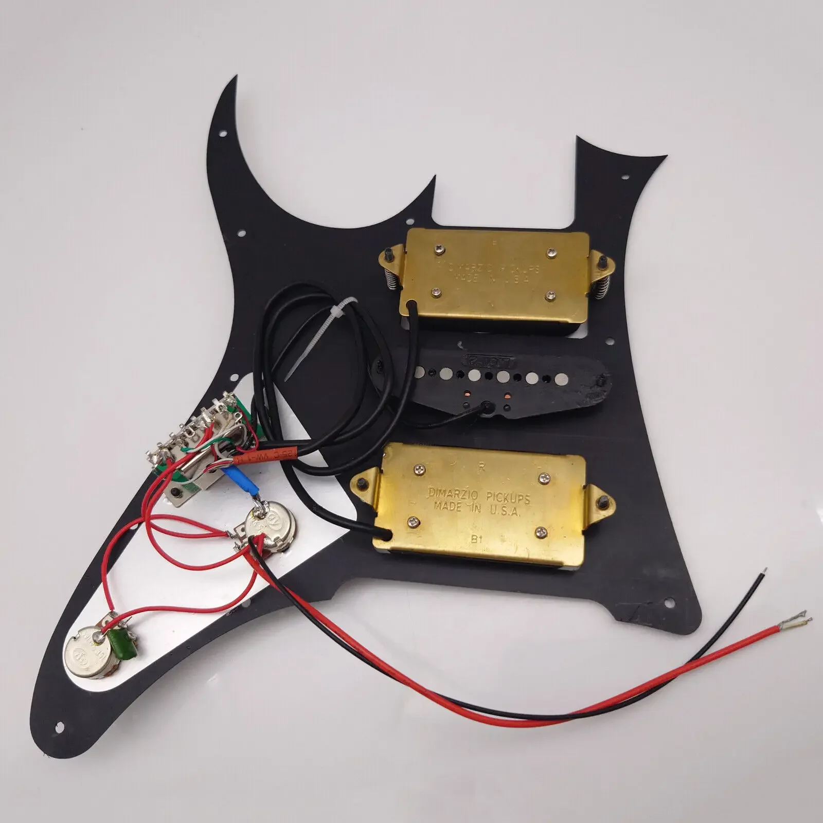 Upgrad IBZ RG GuitarPrewired Guitar Pickguard Set Multifunction Switch Loaded HSH  Black Model Alnico Pickups Welding Harness