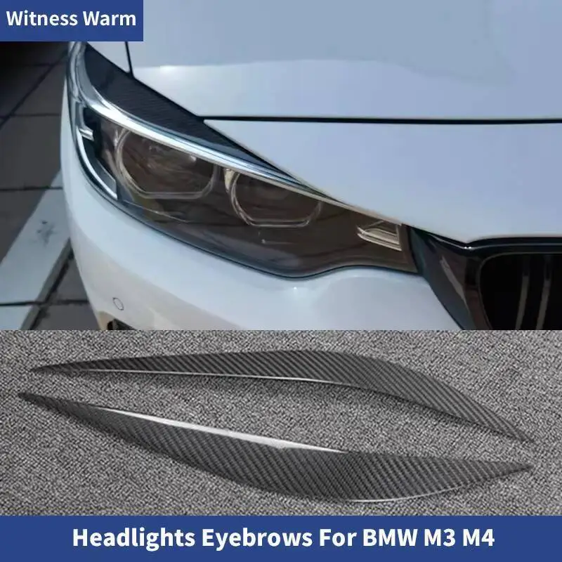 

Передний бампер из углеродного волокна, спойлер, крышка фары, накладка, брови для BMW F80 M3 F82 F83 M4 2014-UP