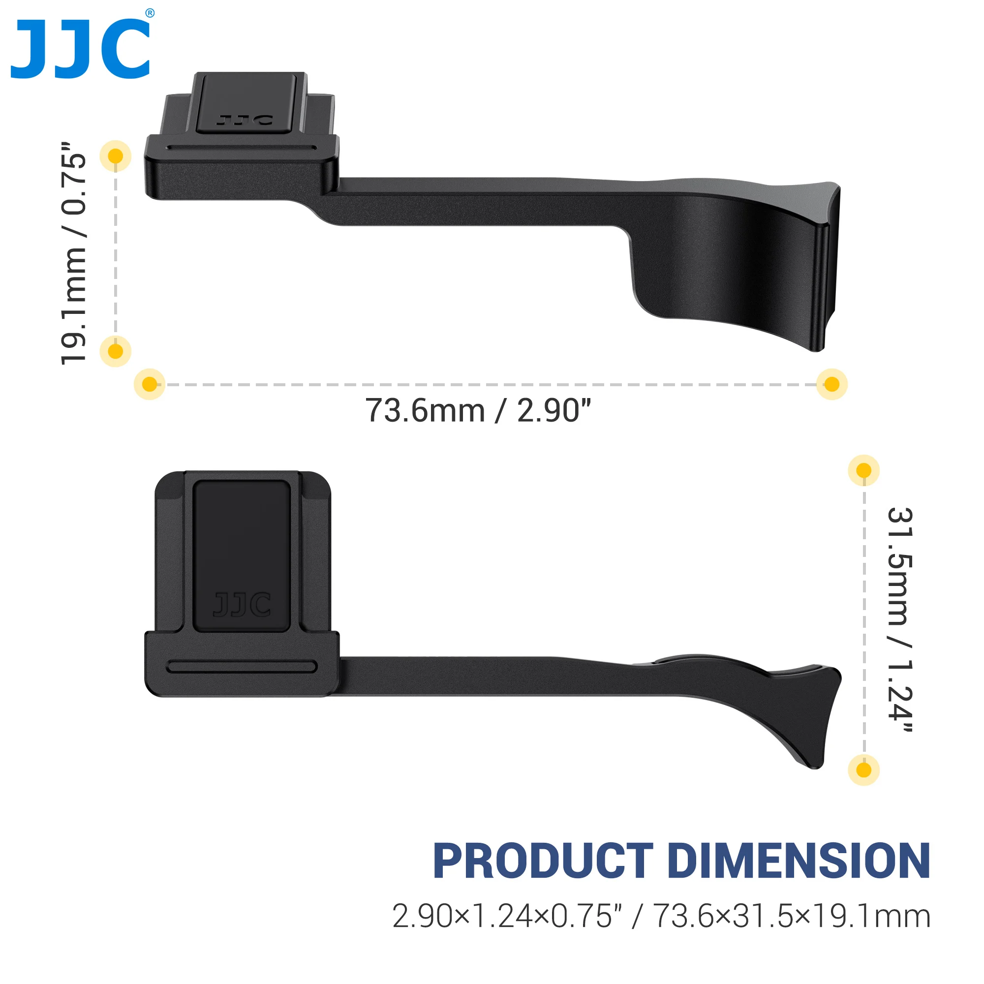 JJC Aluminium-Legierung Metall-Daumengriff für Leica D-LUX8 Kamera mit Blitzschuh-Abdeckung Schutz-Daumengriffhalter – Detail 5