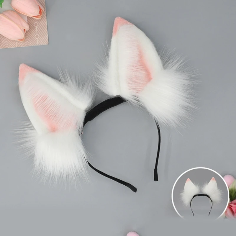 Adult Teens Cosplay Foxes Ear Shape Headband Electric Moving Ear Hair Hoop Makeup Rechargeable Cosplay Headpieces