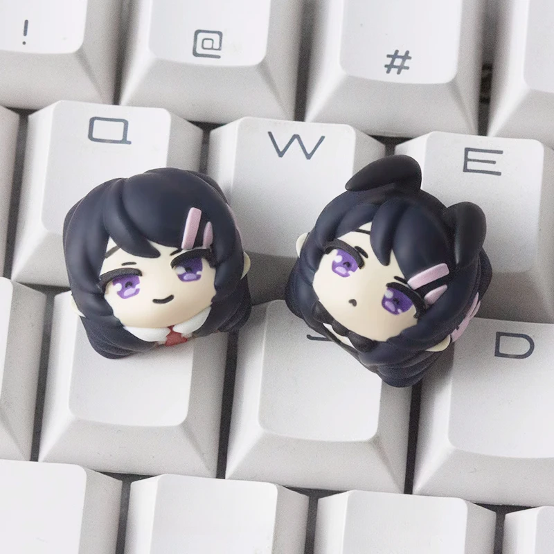 Rascal Does Not Dream of Bunny Girl Senpai Cartoon Keycaps Resin Sakurajima Mai 3D Handmade Artisan Keycap Mechanical Keyboard