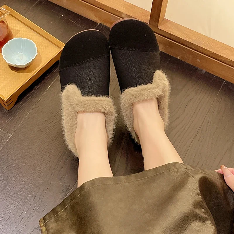 Winter Women Snow Boots Comfortable Warm Cotton Shoes Original Thickened Thick Casual Luxury Designer Fur Short Indoor Plush