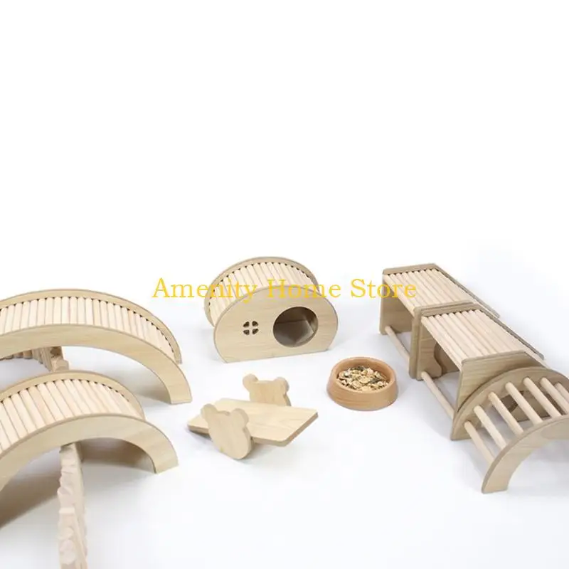 F26C Hamster Ladder House Climbing Hideouts Small Animal Play House Chew Toy