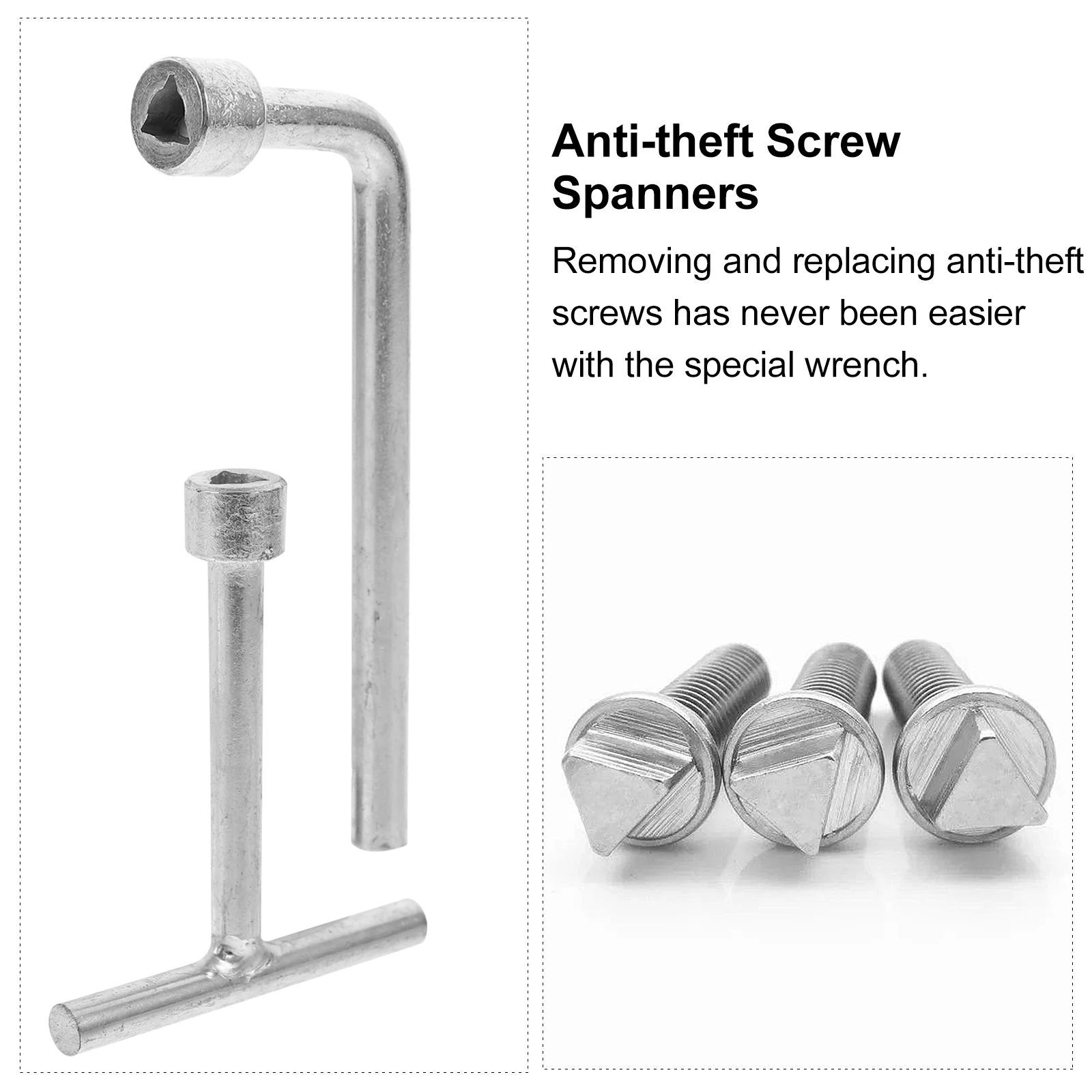 

2Pcs Stainless Steel Triangle Head Bolt Wrench M8L AntiTheft Spanner Lamp Screw Tool Durable RustResistant Security Bolts