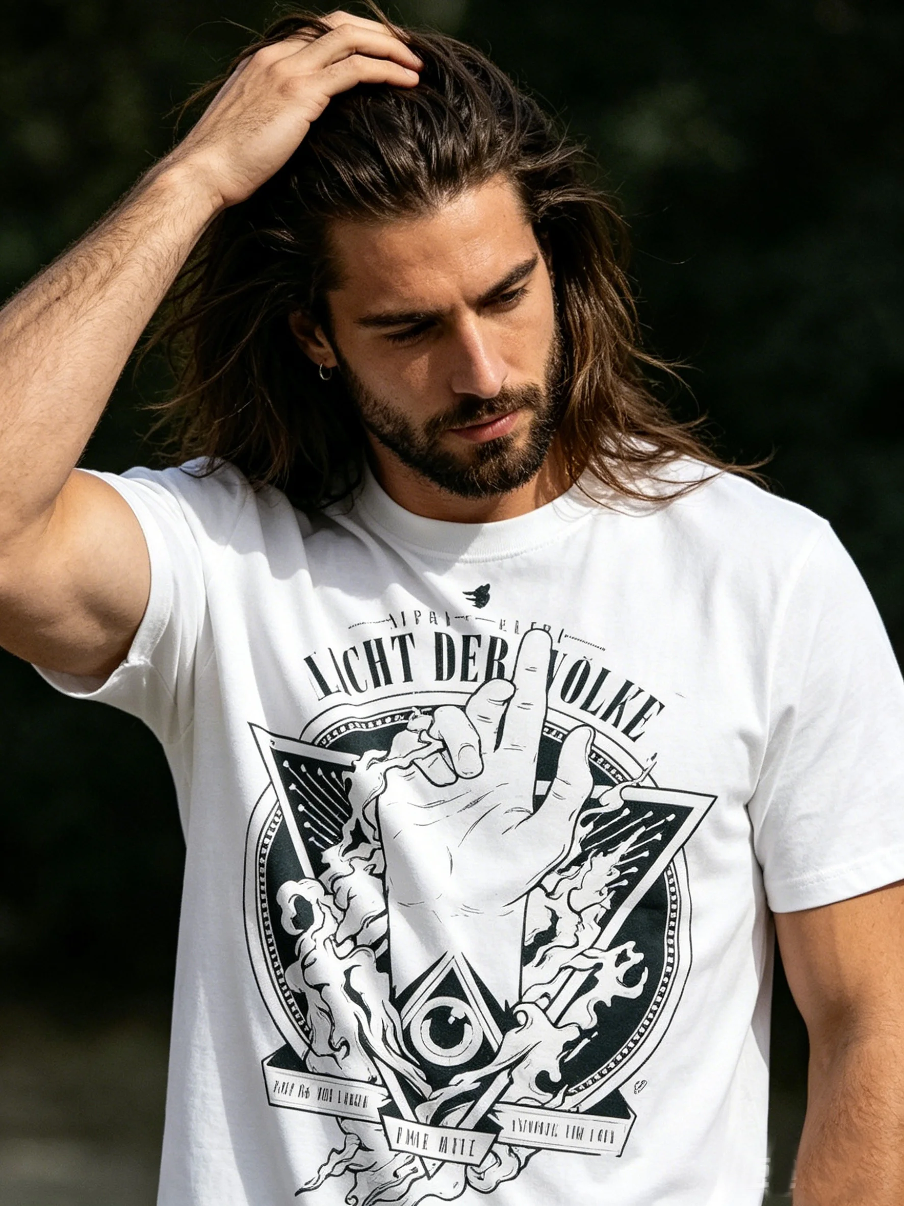 Short Sleeve T-Shirt Graffiti Print Street Style Hip Hop Casual Loose Fit Pure Cotton Youthful Summer Sweat Absorbent Comfort...