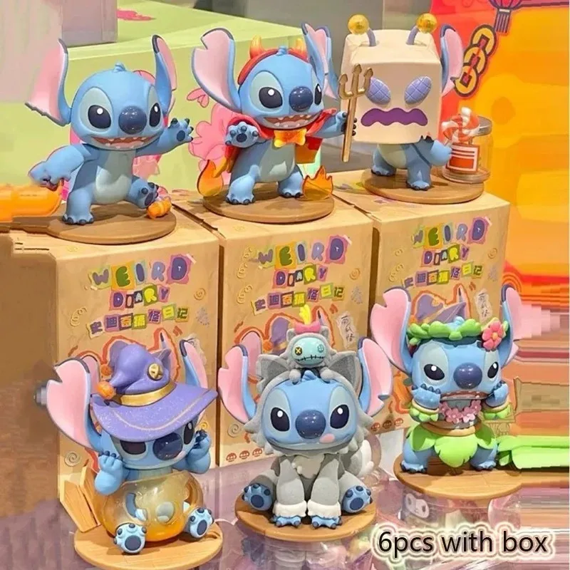 

Disney Stitch Weird Diary Series, аниме-фигурки, креативная милая кукла, статуя, модель, загадочная слепая коробка, игрушки, подарки на день рождения для детей