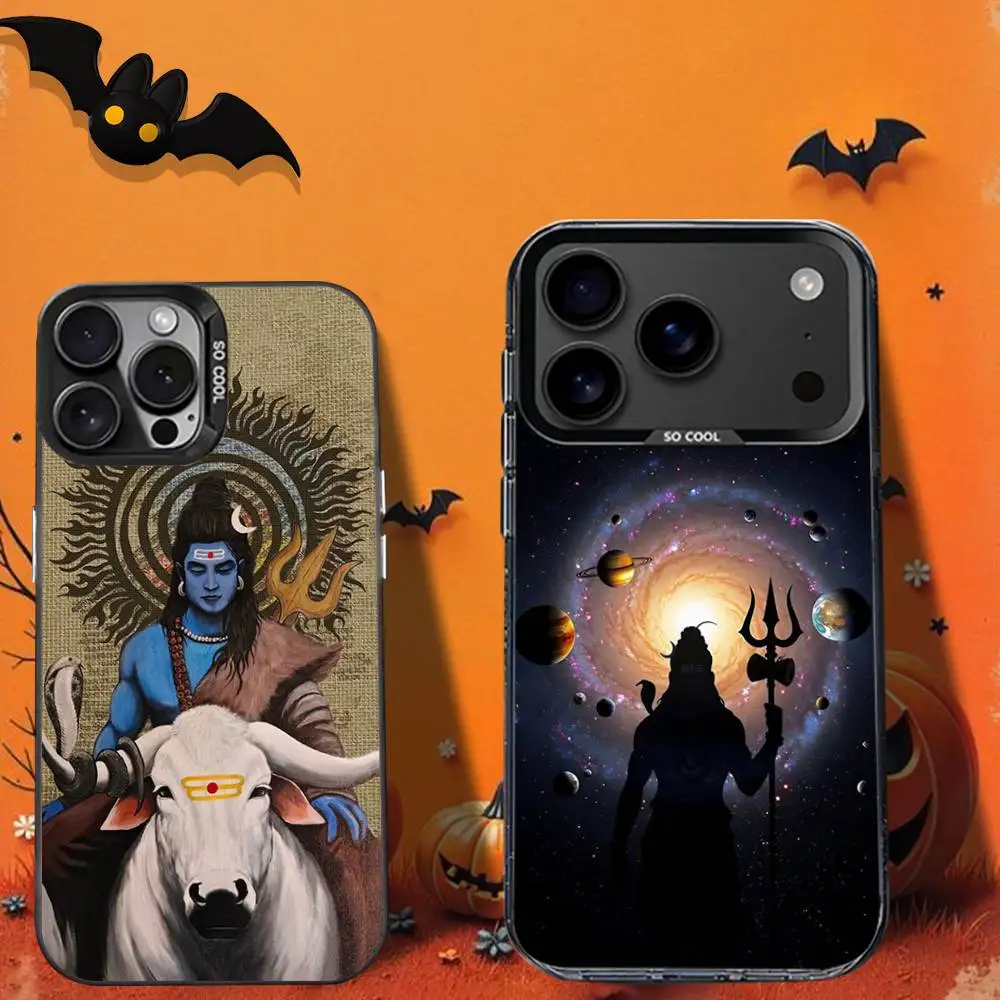 

India LordS Shiva M-Mahadev Phone Case For iPhone 16,12,13,17,15,1,11,Mini,Pro,SE,XS,MAX,Black Matte Silicone Cover