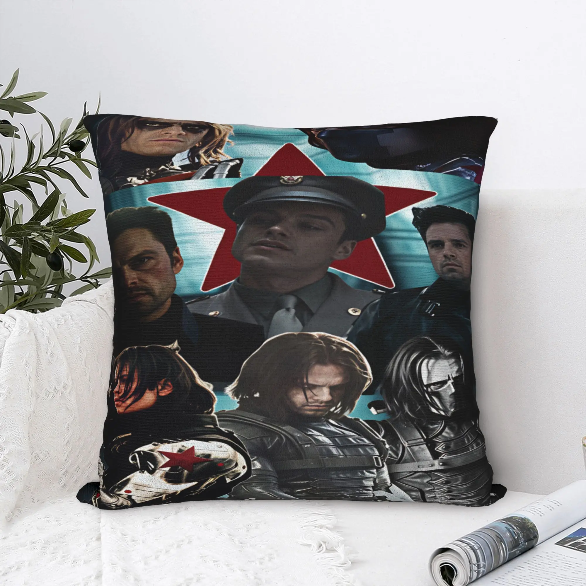 Pillow Cover Bucky Barnes Winter Soldier  Cute Funny Pillow Case For Living Room Sofa Pillowcases