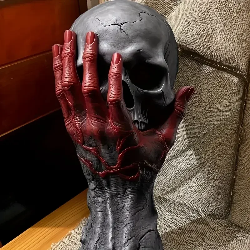 Halloween 3D-Silikonformen mit Totenkopf und Hand, perfekt zum Gießen von Harz, Kerzenherstellung, Seifenarbeiten, gruseliges Dekor und festliches Geschenk