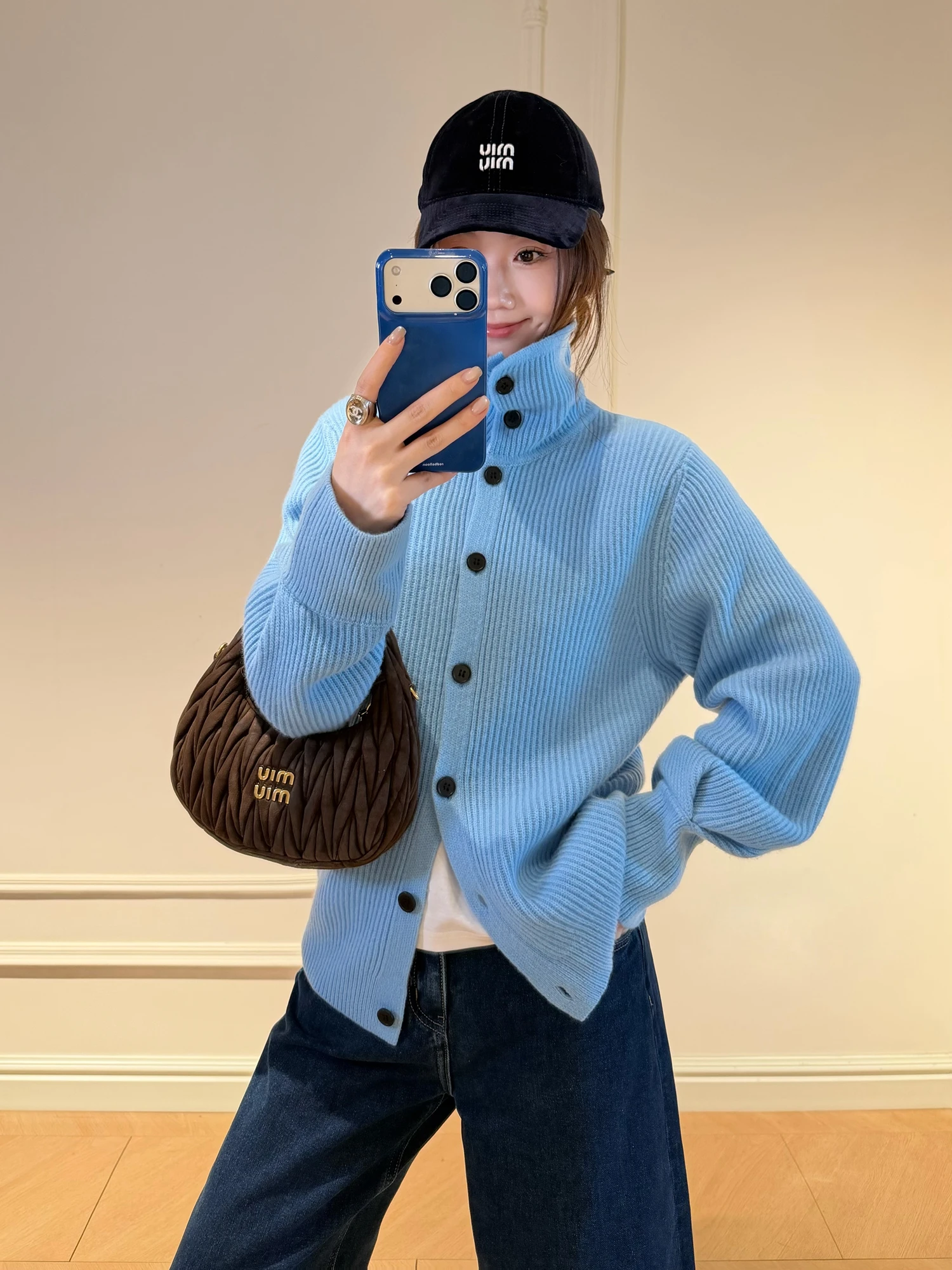 

Cao Daman Lazy Sle High Collar Knitted Wool Open Cardigan Women Loose Versatile Super Beautiful High-End Feeling Sweater Ja...