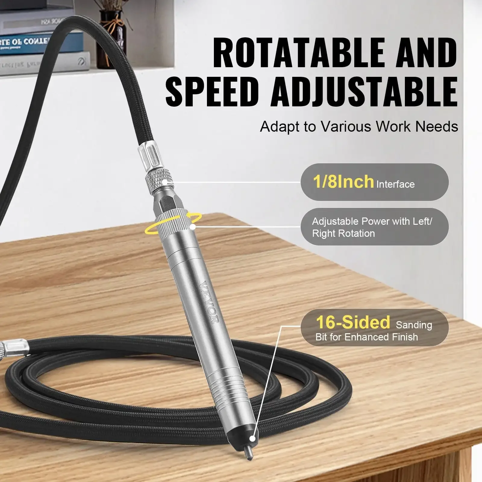 Pneumatic Engraving Pen Air Scribe 1/4" Micro Grinder Pencil Carving Tool