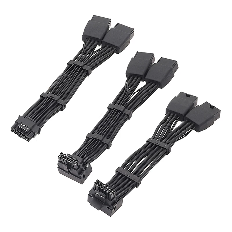 Brand New 16AWG Embossed Line Cable RTX4090 RTX4080 12VHPWR 16P(12+4) To 2x8Pin 90 Degree Elbow Connector Adapter