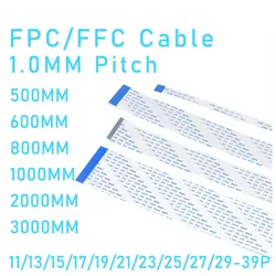 1PCS FPC FFC Cable Ribbon Flexible Flat 9/11/13/15/17/19/21/23/25/27/29 Pitch 0.5MM 1.0MM 500MM/600MM/800MM/1000MM/2000MM/3000MM