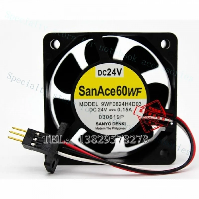 A+ Sanyo Fanuc Fan 9WF0624H4D03 030619P 3 Pin Connector 60*60*25mm Cooling Fan