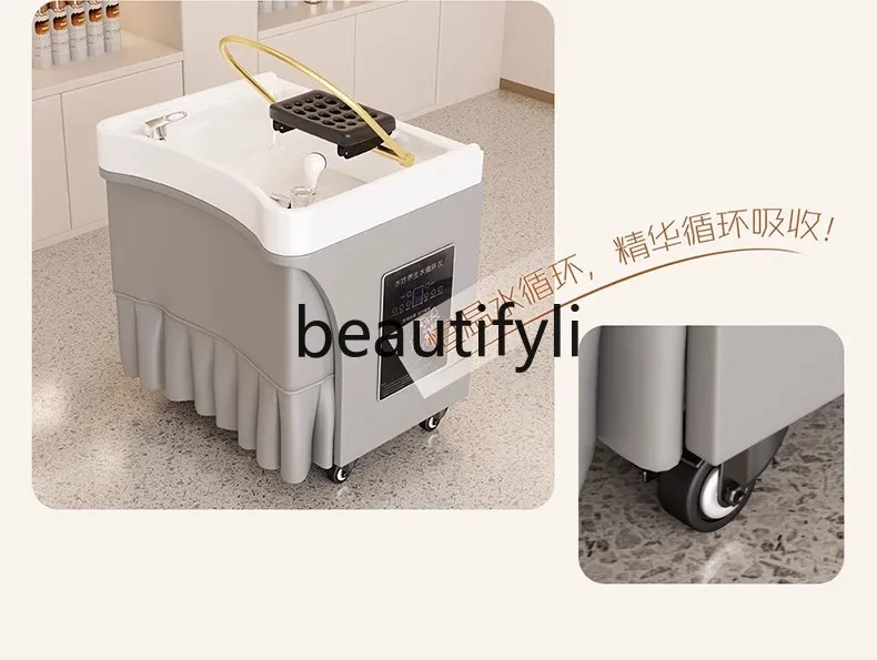 Internet celebrity beauty salon movable shampoo basin barber shop hair salon fumigation water circulation shampoo bed