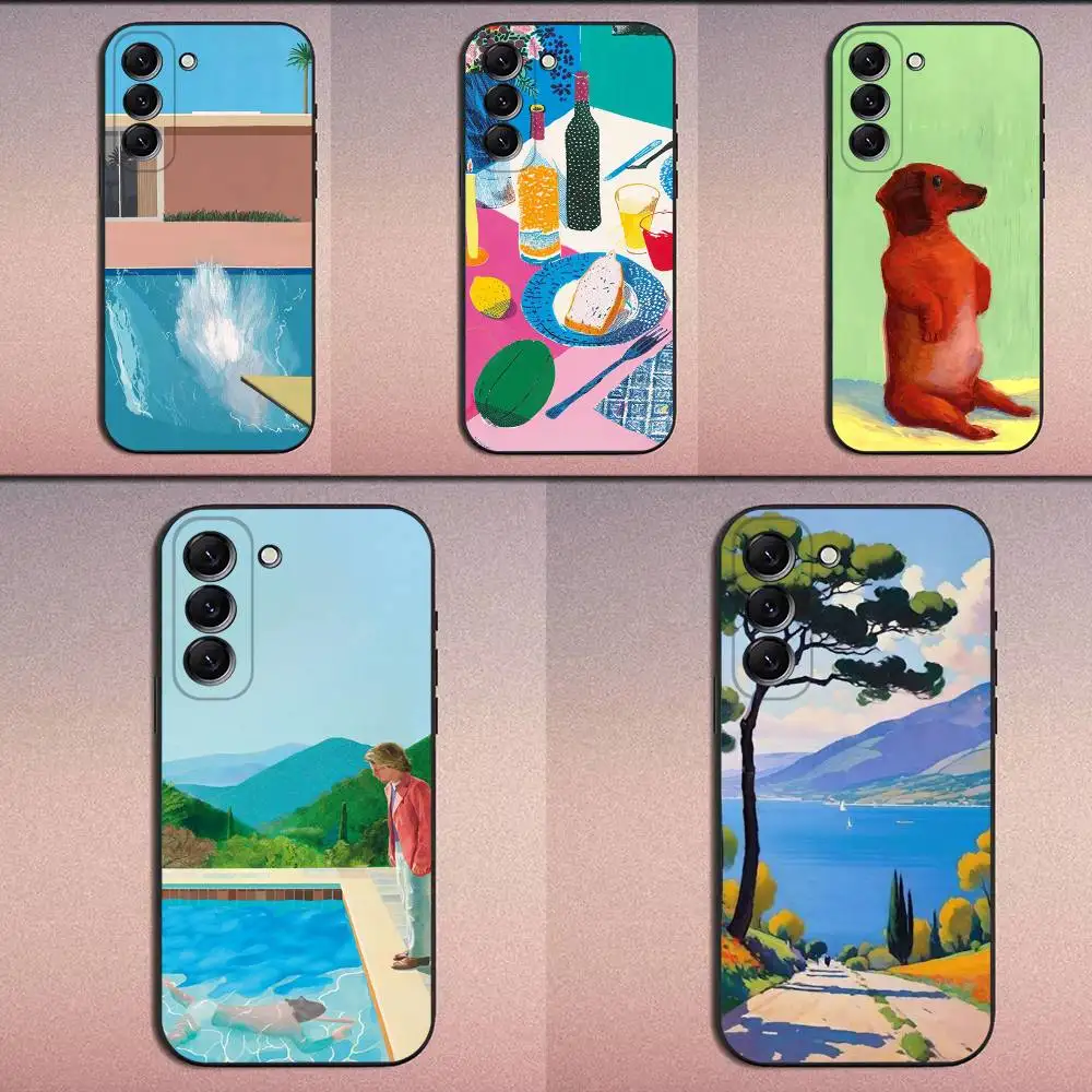 

Art D-David Hockney Paintings Phone Case For Samsung Galaxy A20,A21s,A22,A31,A32,A52,A53,A72,73,A80 Soft Black Cover
