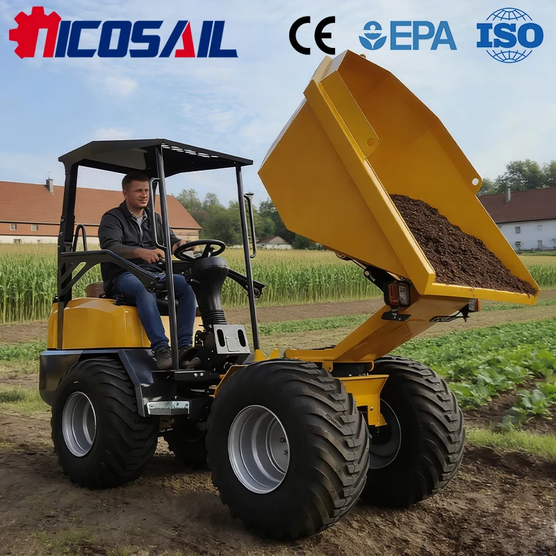 

Nicosail D130 1560kg Mini Dumper CE Approved Compact Powerful Site Dumper for Construction Engineering