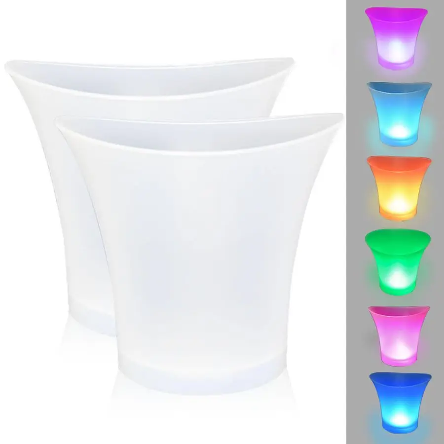 

Ice Bucket, Regular 5L Large Capacity Lighted Ice Bucket with Automatic 7 Colors Changing for Party Home Bar, Waterproof Wine Ic
