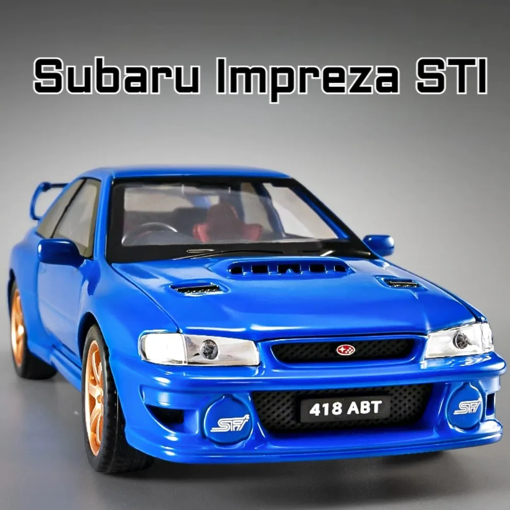 

Scale 1:32 Subaru Impreza STI Car Toy Miniature Model Alloy Diecast Doors Opened Shock Absorption Vehicle Metal Gifts Toys