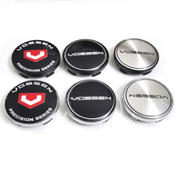 4pcs/Set 60mm Black Silver Wheel Center Cap For VOSSEN Rim Cover Decal Logo Car Styling Accessories Parts