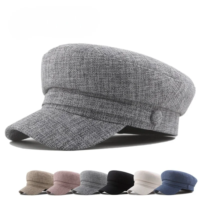 Women's Navy Cap for Autumn/Winter: Versatile Plain-Coloured Baseball Cap with Flat Crown