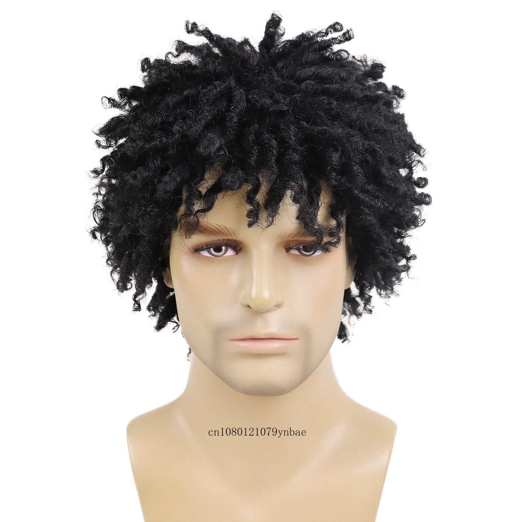 Synthetic Dreadlock Wig for Men Male Braided Black Wigs Locs Crochet Twist Hair Afro Curly Wig Hip Hop Rock Daily Costume Party