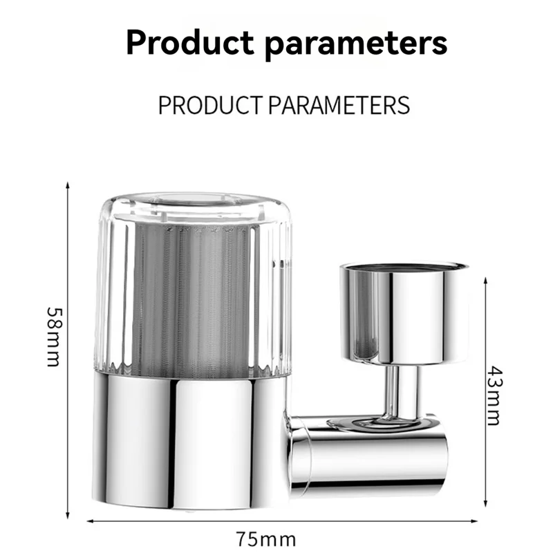 مهوية صنبور المطبخ B25B، 360 ° دوار زاوية واسعة للغاية 2 أوضاع مخرج مياه بخاخ حوض المطبخ للحمام وحوض الغسيل #6