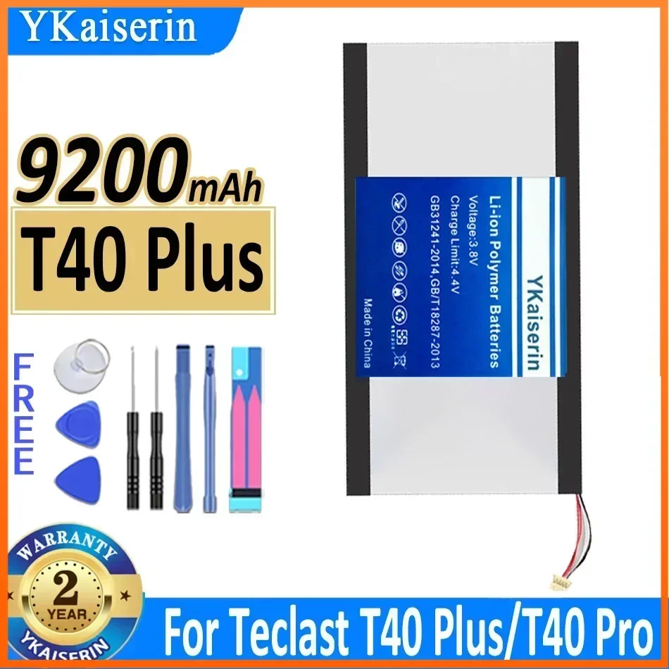 9200mAh YKaiserin Battery T40Plus For Teclast T40 Plus/T40 Pro T40Pro Tablet  Battery 5 Wire Plug  Batteries