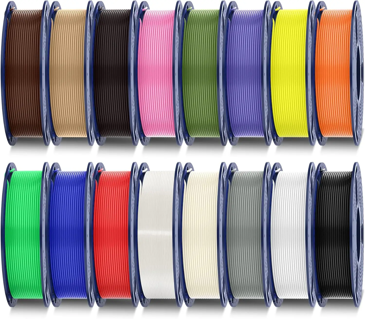

16 Color PLA+ 3D Printer Filament Bundle, 1.75mm Mini Spools, Vacuum Packed for Quality