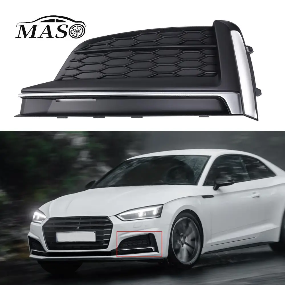 

Left Right Car Front Bumper Fog Light Lamp Grille Grill Cover for Audi A5 Sport S5 Sline 2017 2018 2019 2020 8W6807681F