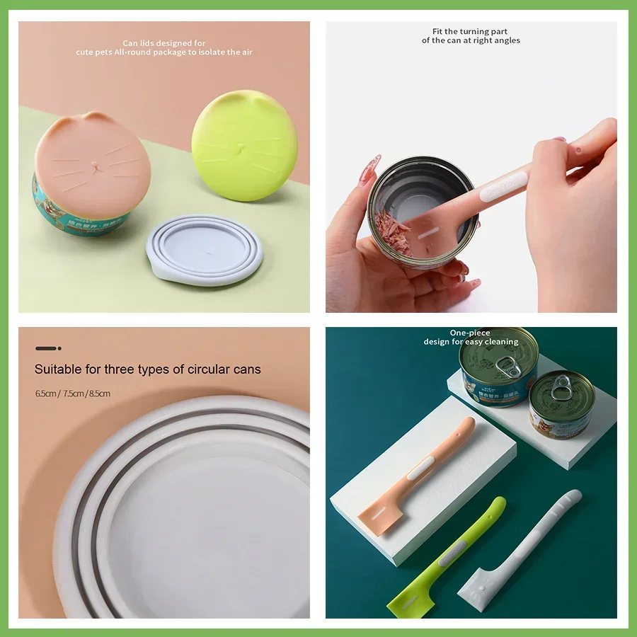 

Cat can spoon lid, dog wet food, pet feeding, mixing, long handled cat spoon can lid, pet can spoon and lid