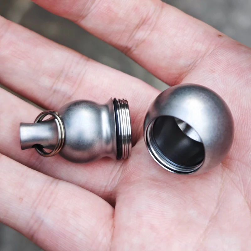 

Titanium alloy,Ultem PEI gourd small medicine bottle waterproof transparent sealed jar, jewelry necklace EDC knife pendant