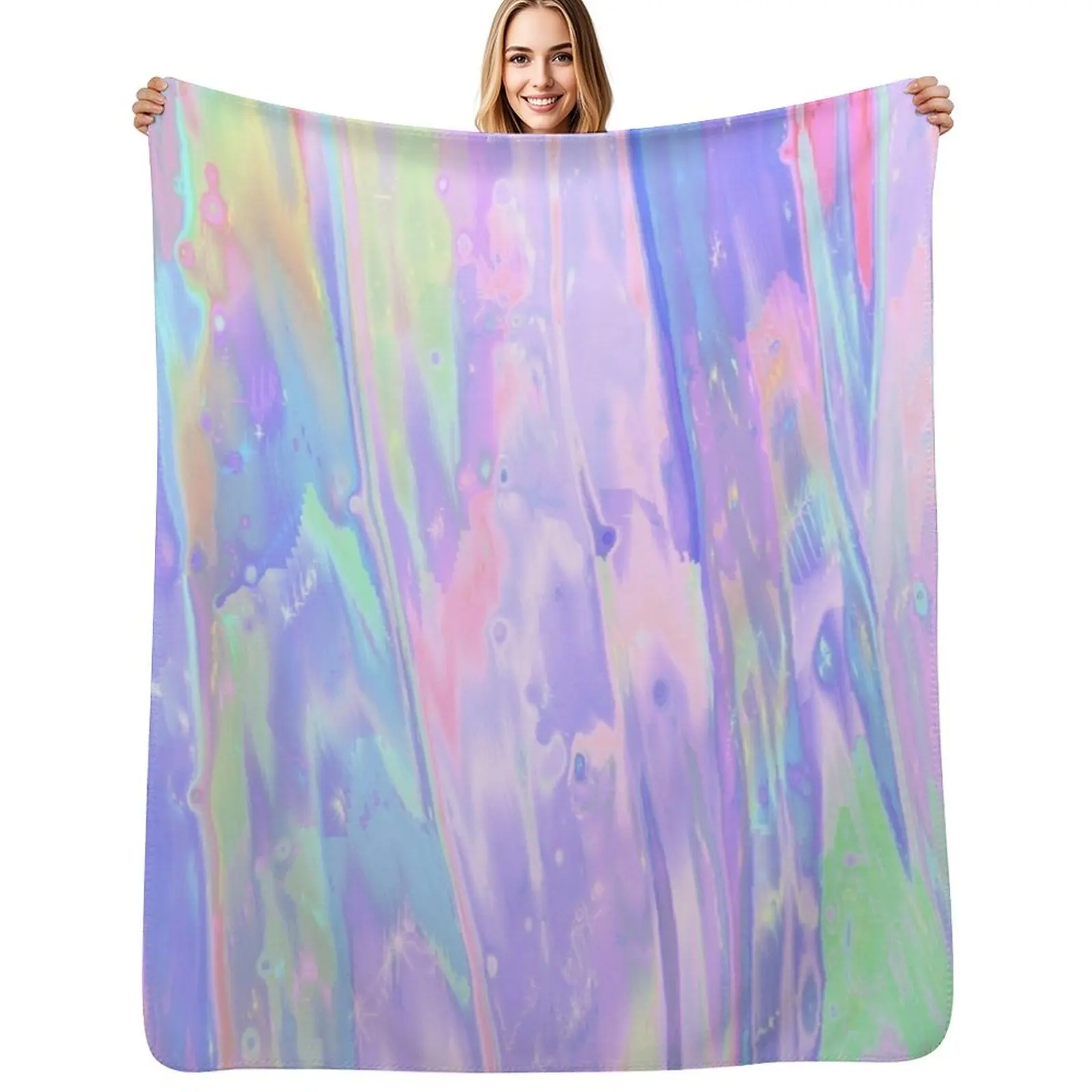 

Iridescent Dreams Throw Blanket Multi Purpose Soft Warm Blanket for Home Travel