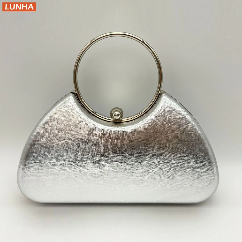 

Women's Luxury Evening Clutch Bag Box Purse Metal Handle Chain Strap Party Wedding Handbag for Formal Occasions
